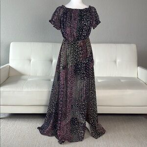 Lulu's Floral Maxi Dress in Blue & Pink